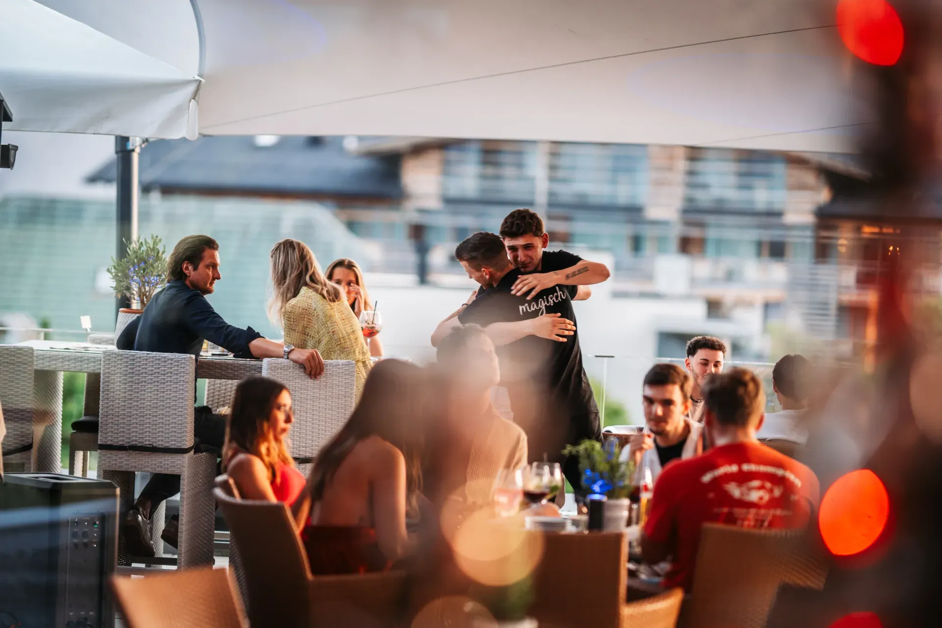 Sunset Lounge Atmosphäre auf der Dachterrasse